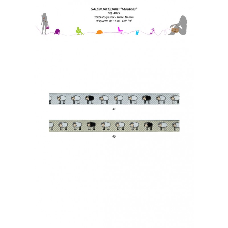 Stephanoise S4829 - GALON JACQUARD MOUTONS