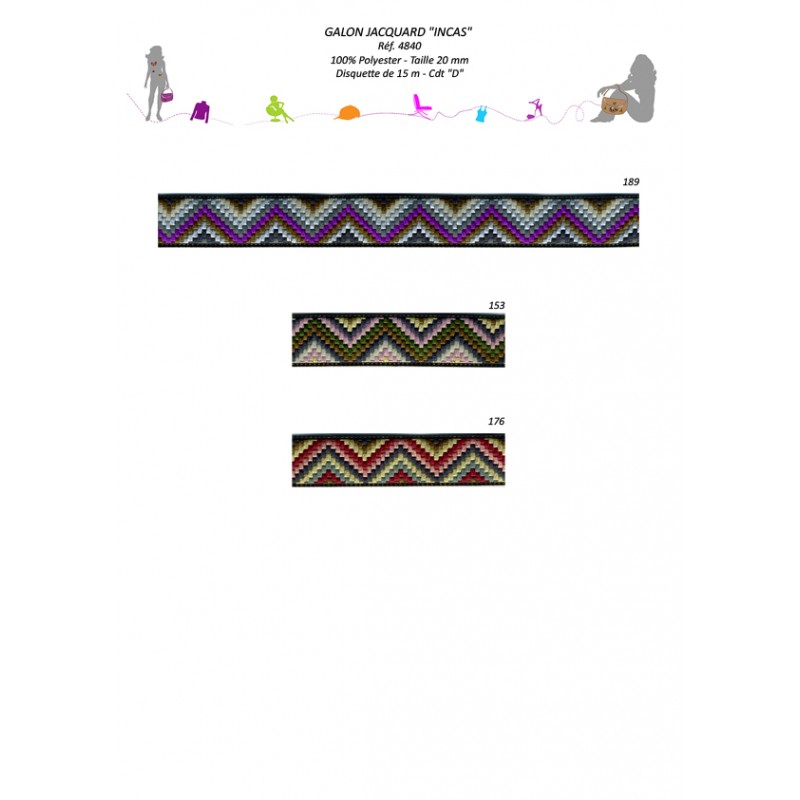 Stephanoise S4840 - GALON JACQUARD "INCAS"