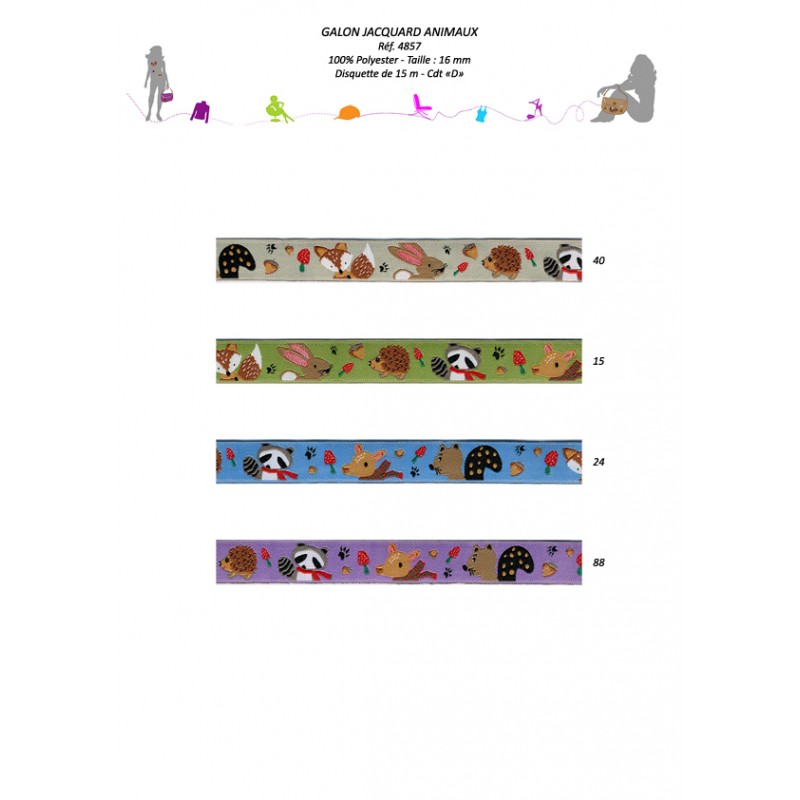 Stephanoise S4857 - GALON JACQUARD ANIMAUX