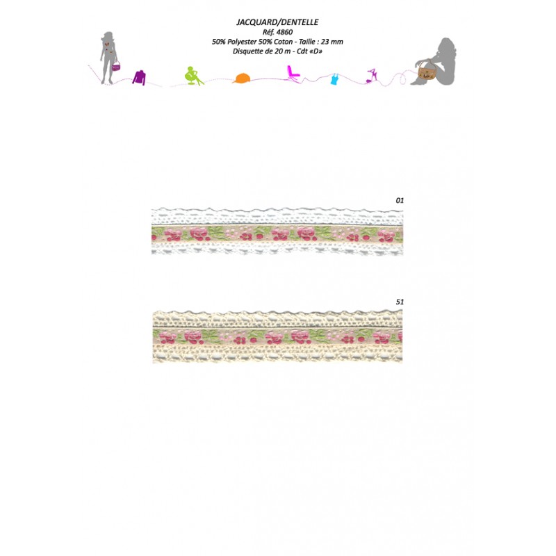 Stephanoise S4860 - JACQUARD/DENTELLE COTON 23 MM