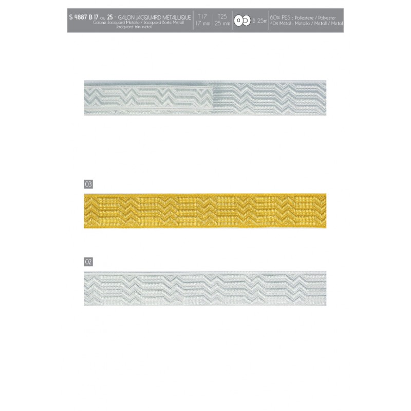 Stephanoise S4887 - GALON JACQUARD METAL