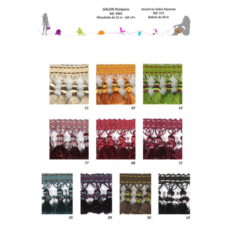 Stephanoise S4965 - GALON POMPONS ASSORTIMENT 513