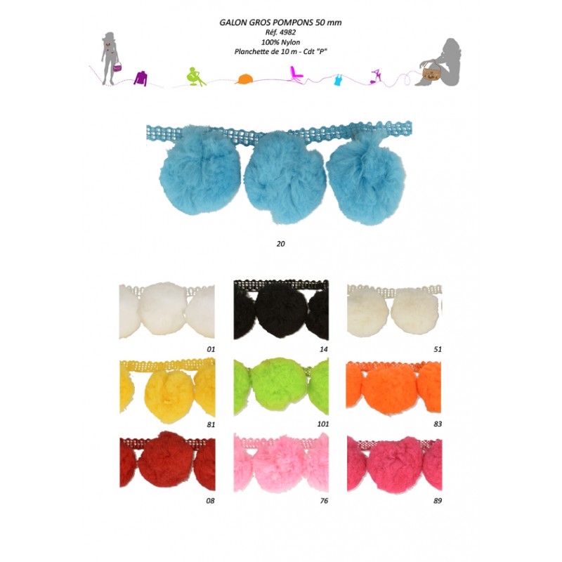 Stephanoise S4982 - GALON GROS POMPONS
