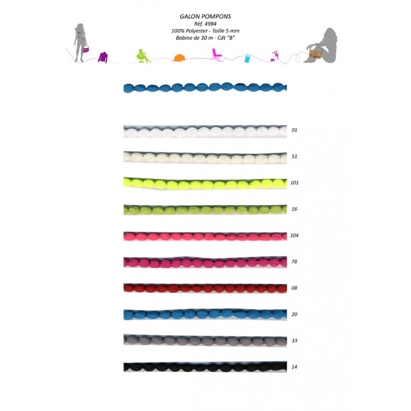 Stephanoise S4984 - GALON POMPONS 5MM