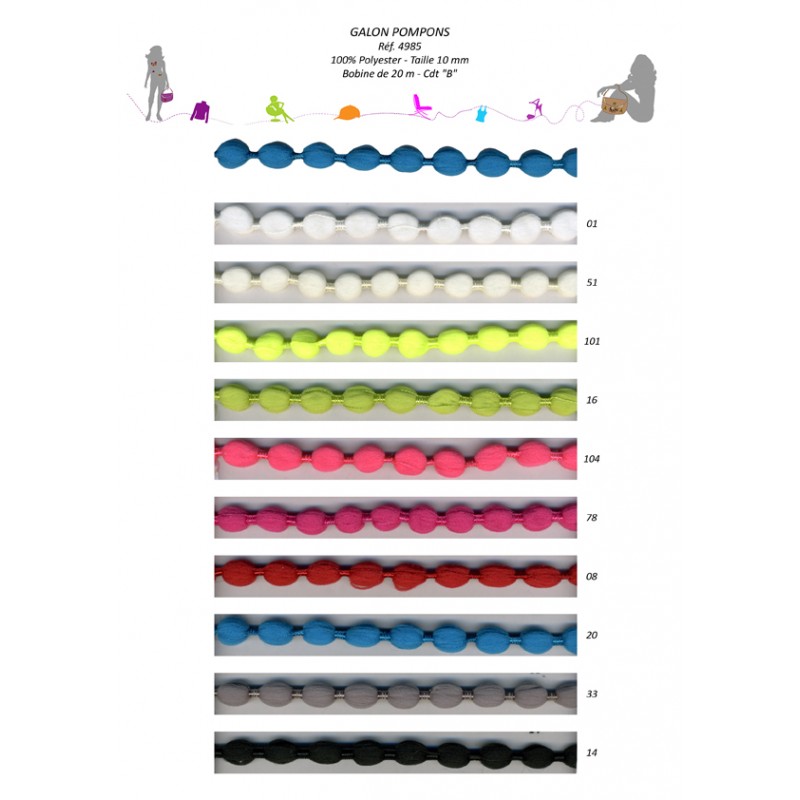 Stephanoise S4985 - GALON POMPONS 10MM