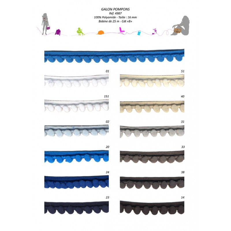 Stephanoise S4987 - GALON POMPONS 16 MM