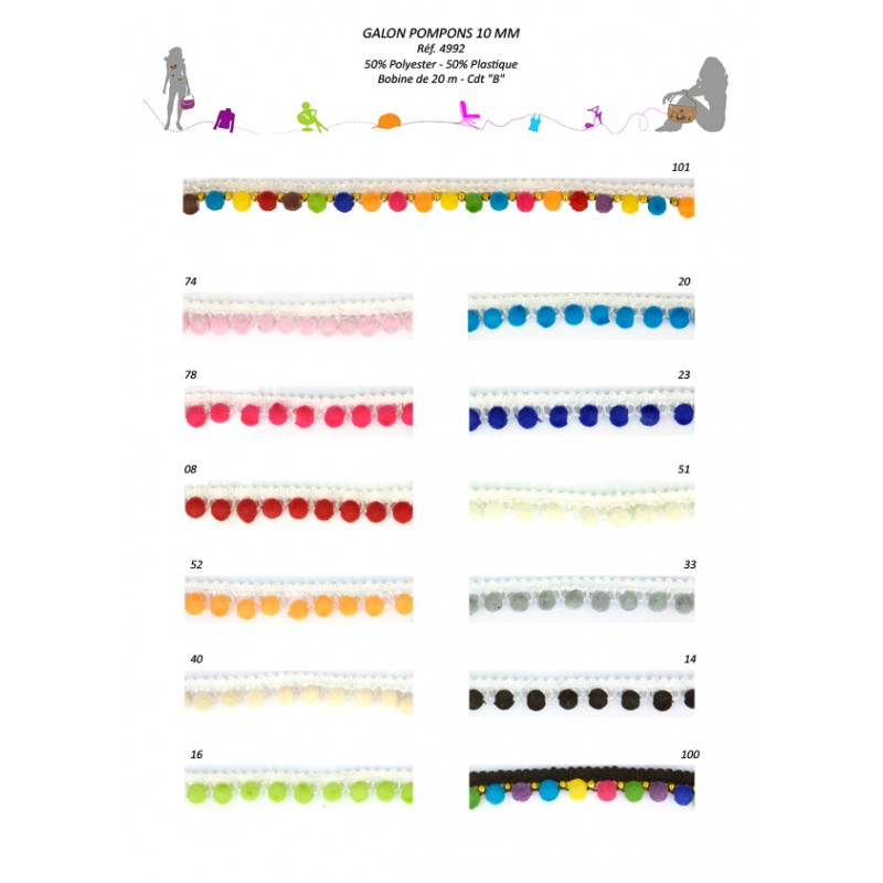 Stephanoise S4992 - GALON POMPONS