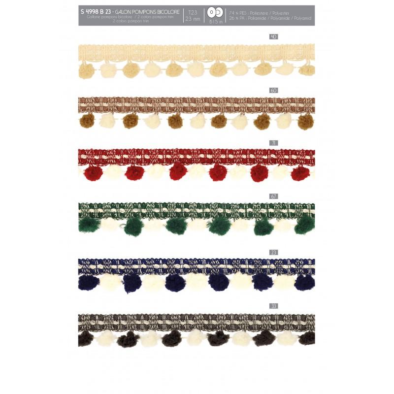 Stephanoise S4998 - GALON POMPONS BICOLORE