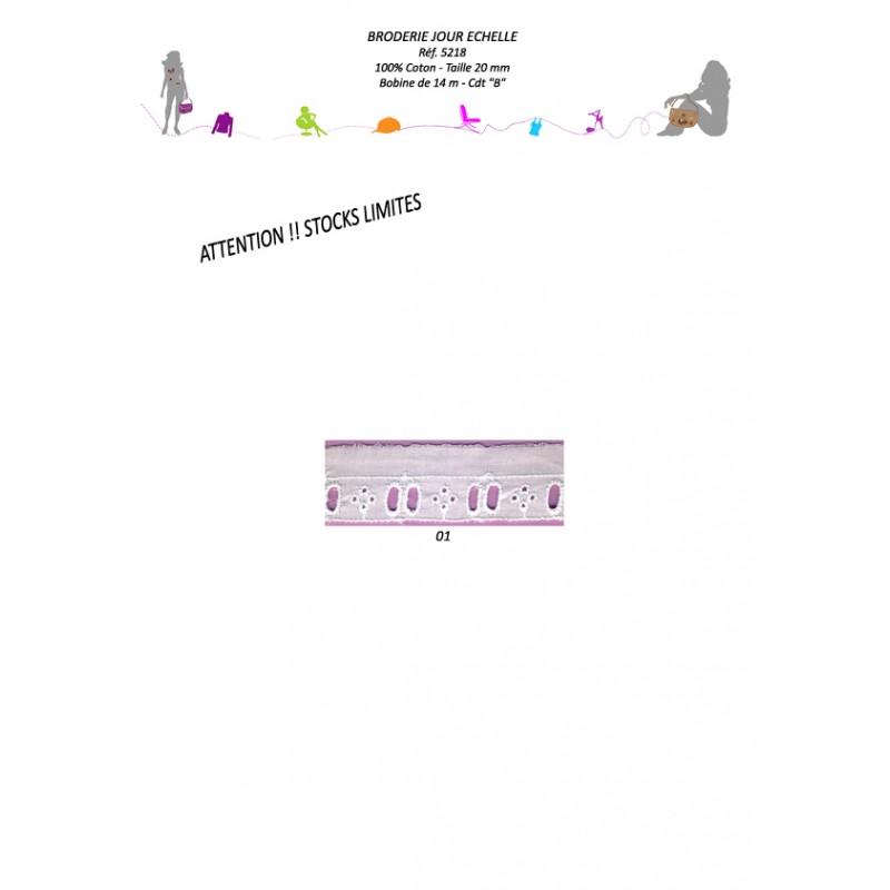 Stephanoise S5218 - BRODERIE JOUR ECHELLE 20MM