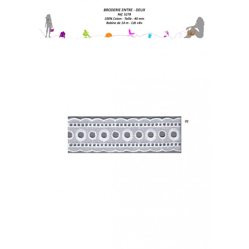 Stephanoise S5278 - BRODERIE ENTRE-DEUX 40 MM