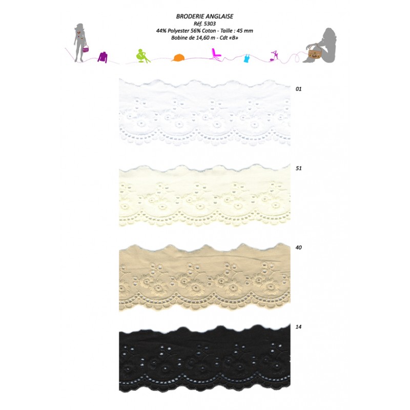 Stephanoise S5303 - BRODERIE ANGLAISE 45MM