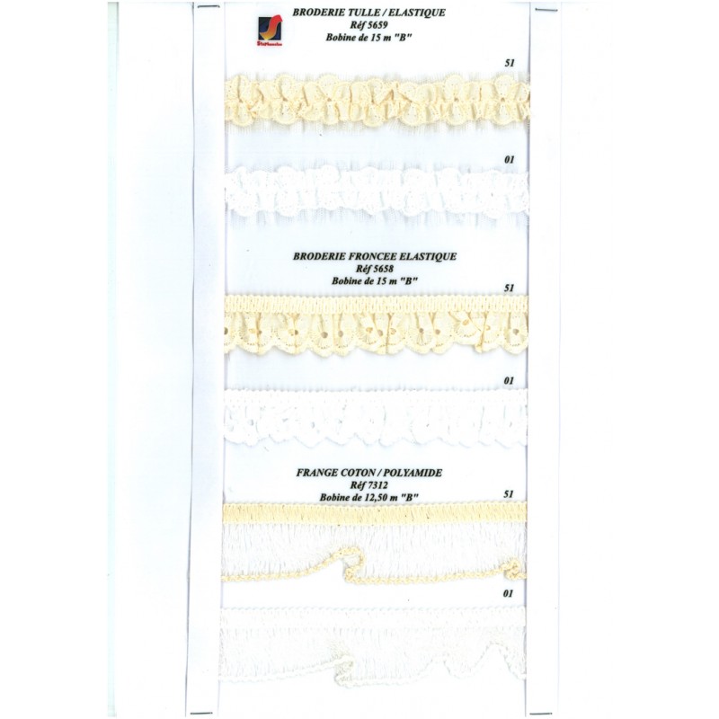 Stephanoise S5659 - BRODERIE SUR TULLE ELASTIQUE