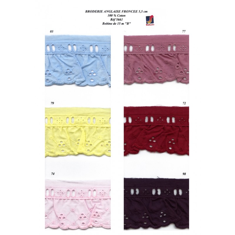 Stephanoise S5661 - BRODERIE ANGLAISE FRONCEE 5 5 CM