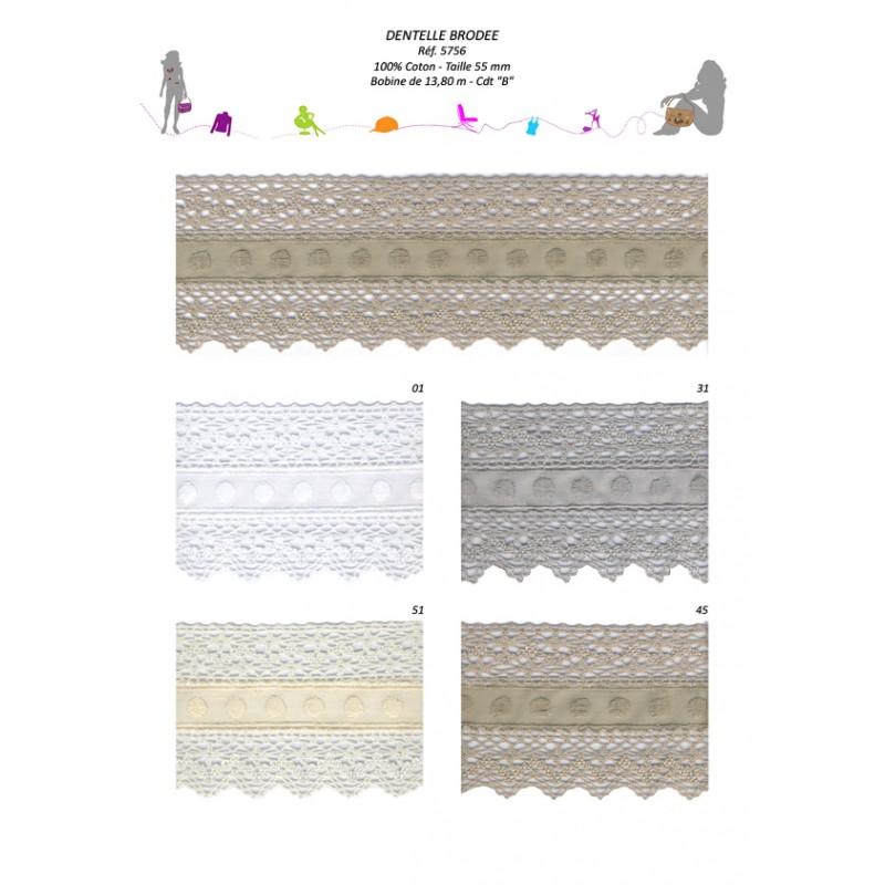 Stephanoise S5756 - DENTELLE BRODEE 55 MM