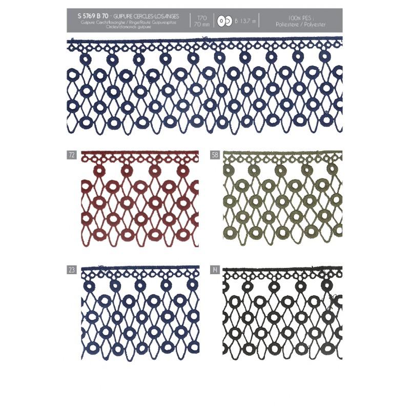 Stephanoise S5769 - GUIPURE CERCLES/LOSANGES