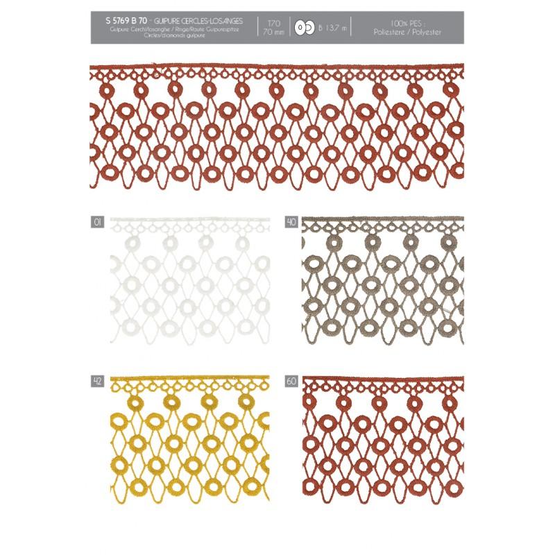 Stephanoise S5769 - GUIPURE CERCLES/LOSANGES