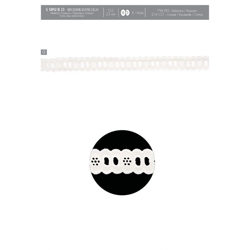 Stephanoise S5842 - BRODERIE ENTRE DEUX PASSE RUBAN