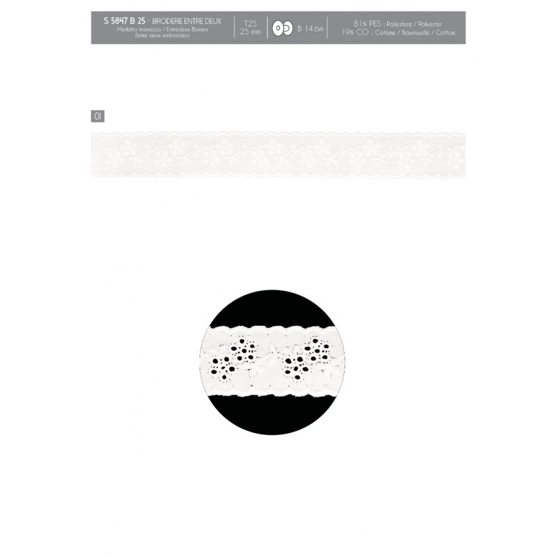 Stephanoise S5847 - BRODERIE ENTRE DEUX FLEURS