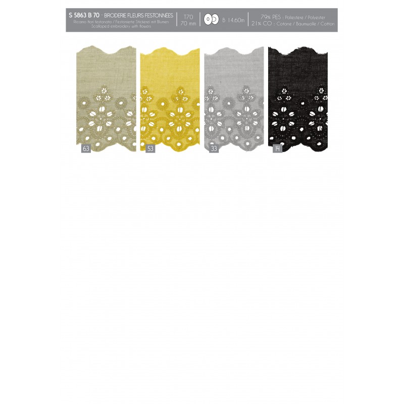 Stephanoise S5863 - BRODERIE FLEURS FESTONNEE