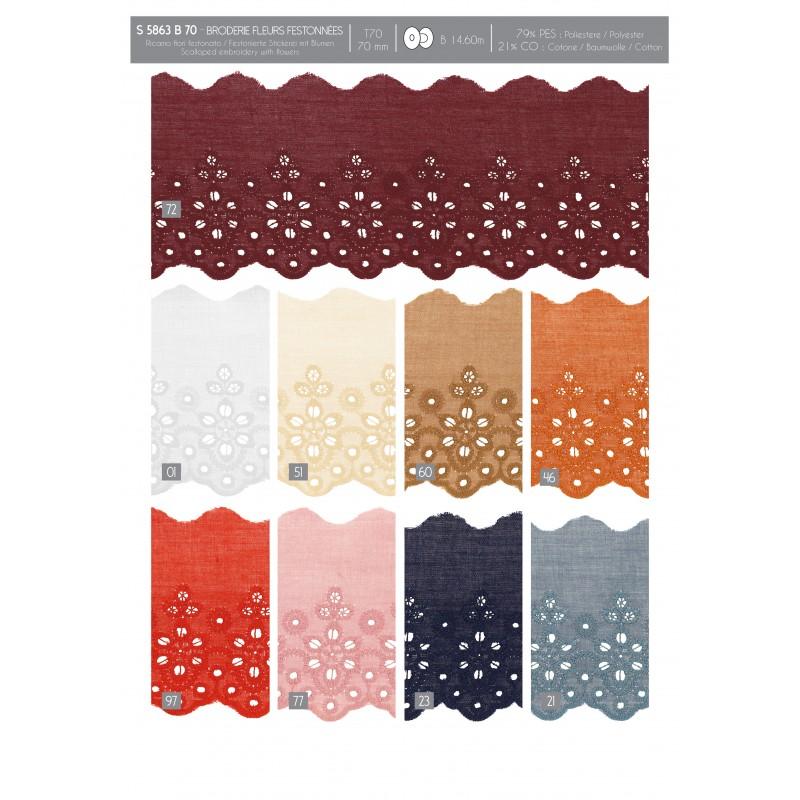 Stephanoise S5863 - BRODERIE FLEURS FESTONNEE