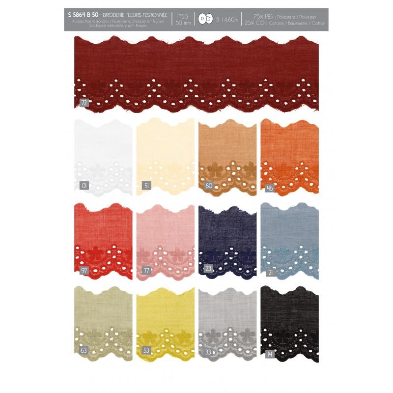 Stephanoise S5864 - BRODERIE FLEURS FESTONNEE