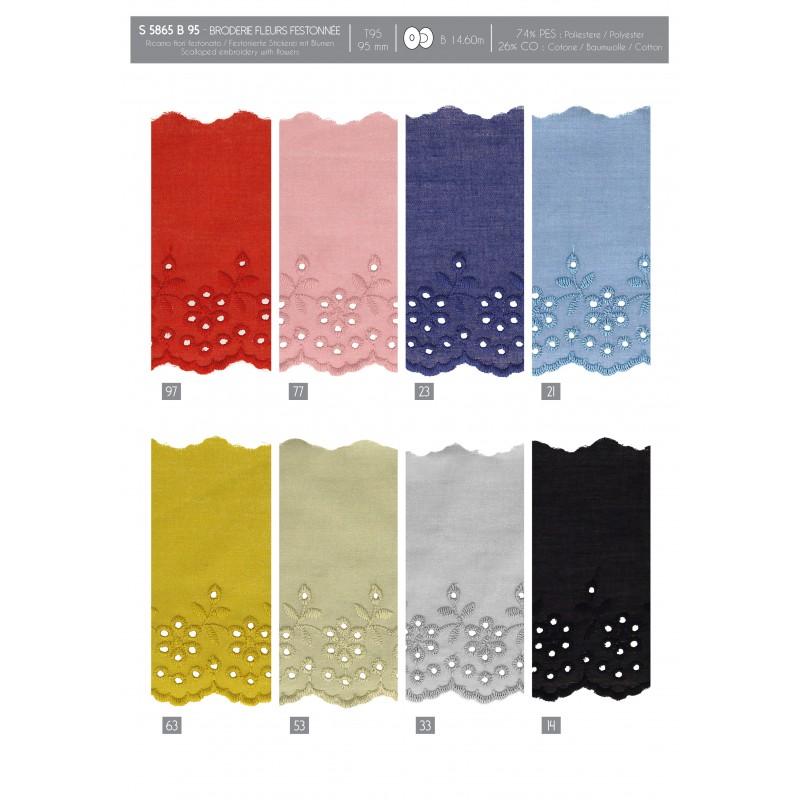 Stephanoise S5865 - BRODERIE FLEURS FESTONNEE