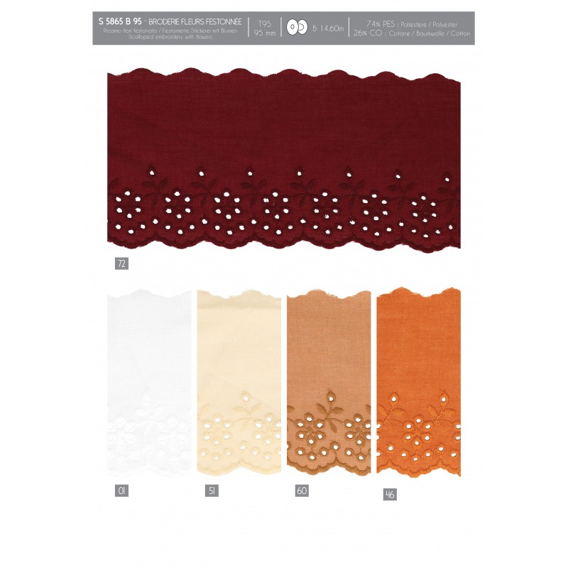 Stephanoise S5865 - BRODERIE FLEURS FESTONNEE