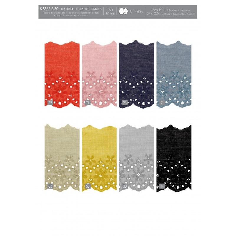 Stephanoise S5866 - BRODERIE FLEURS FESTONNEE