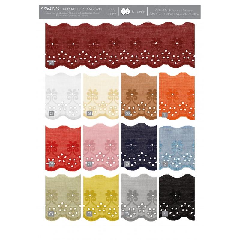 Stephanoise S5867 - BRODERIE FLEURS ARABESQUE