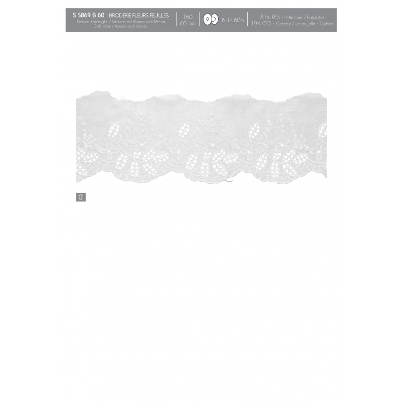 Stephanoise S5869 - BRODERIE FLEURS FEUILLES