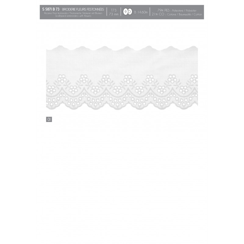 Stephanoise S5871 - BRODERIE FLEURS FESTONNEE