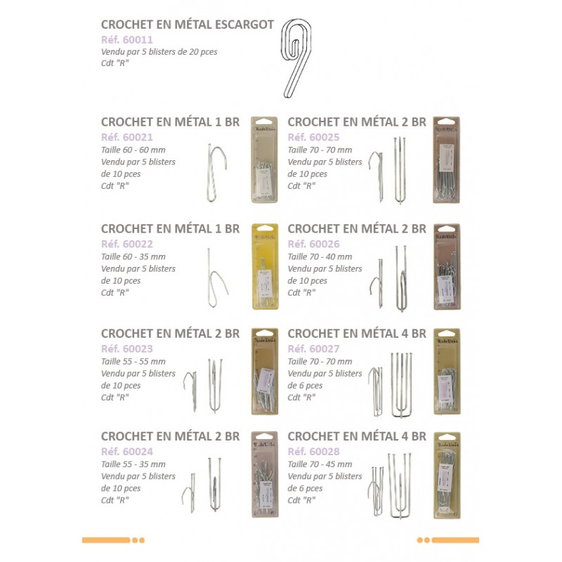 Stephanoise S60011 - CROCHET ESCARGOT METAL X20