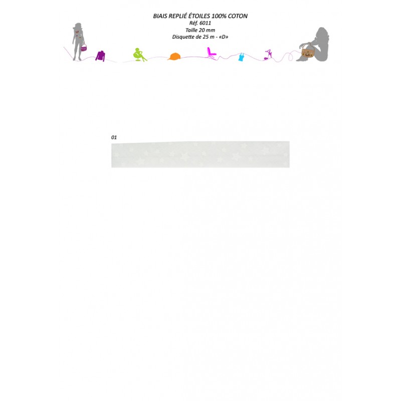 Stephanoise S6011 - BIAIS REPLIE ÉTOILES 20MM