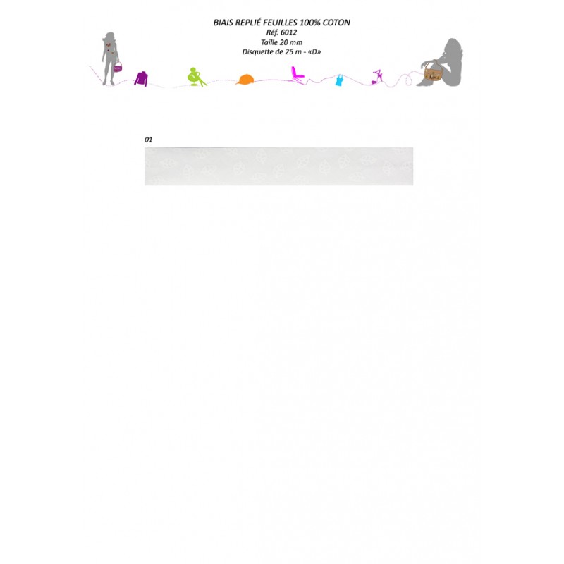 Stephanoise S6012 - BIAIS REPLIE FEUILLES 20MM
