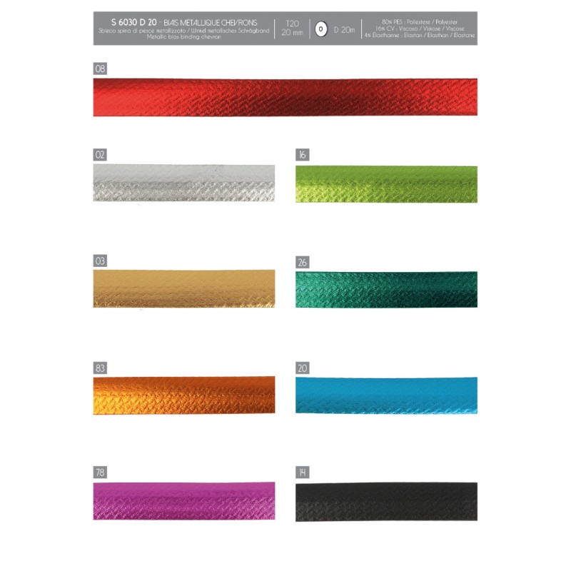 Stephanoise S6030 - BIAIS MÉTALLIQUE CHEVRONS