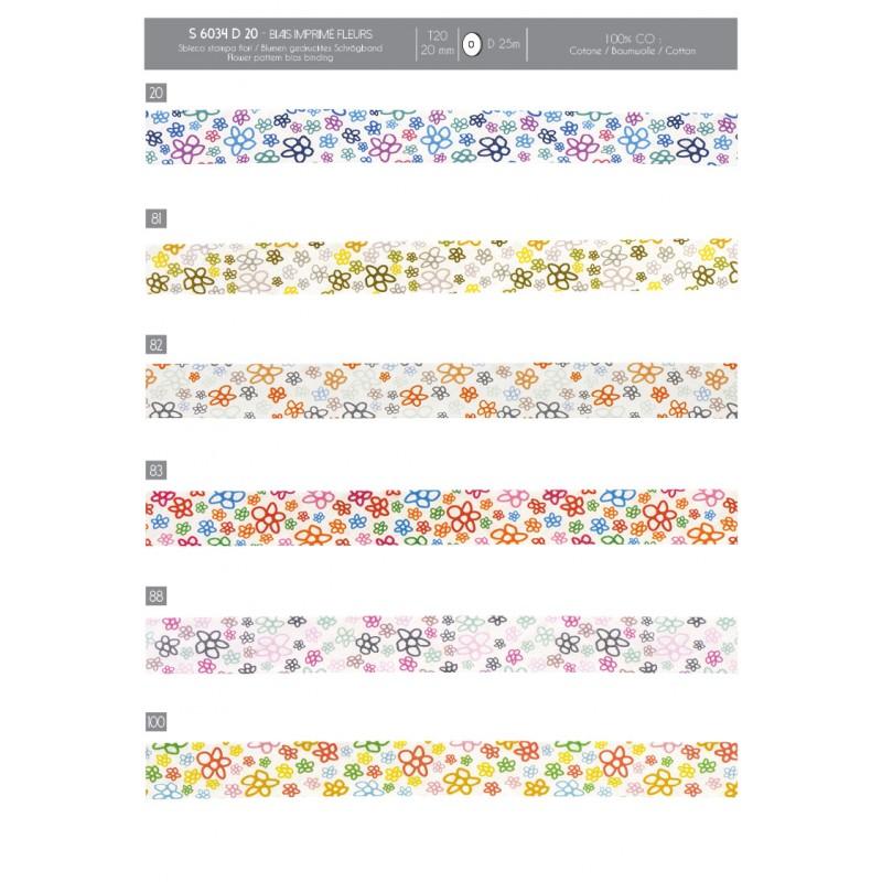Stephanoise S6034 - BIAIS IMPRIMÉ FLEURS