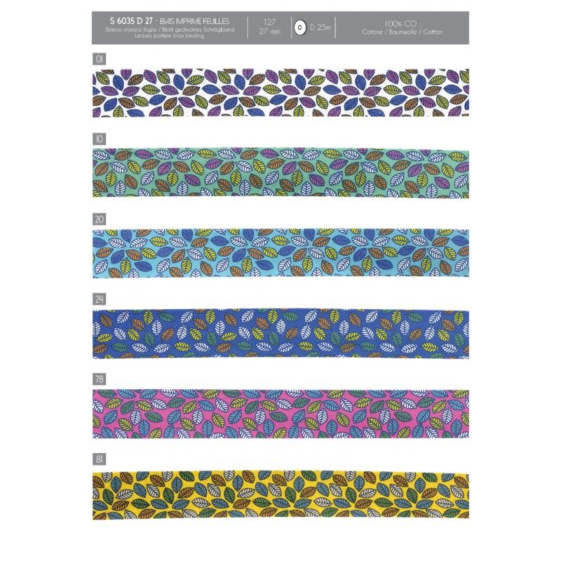Stephanoise S6035 - BIAIS IMPRIMÉ FEUILLES