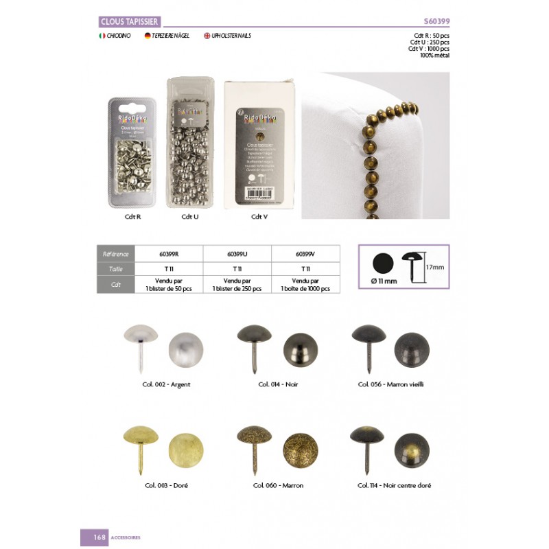 Stephanoise S60399 - CLOUS TAPISSIER (50PCES) T11.5