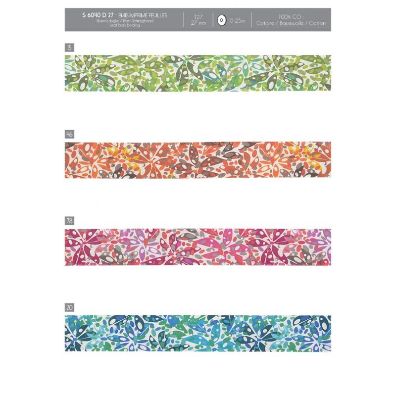 Stephanoise S6040 - BIAIS IMPRIMÉ FEUILLES