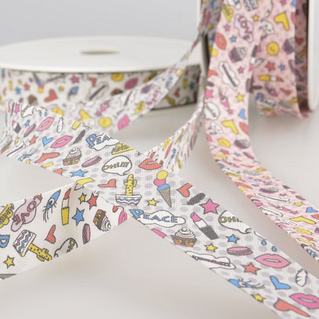 stephanoise S6043 - BIAIS IMPRIMÉ GIRLY