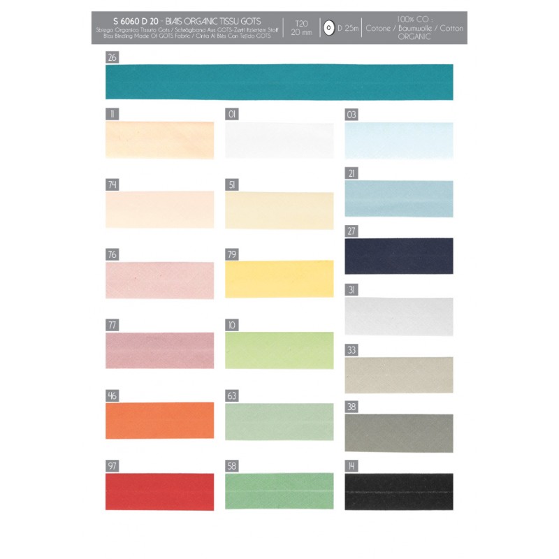 Stephanoise S6060 - BIAIS ORGANIC TISSU GOTS