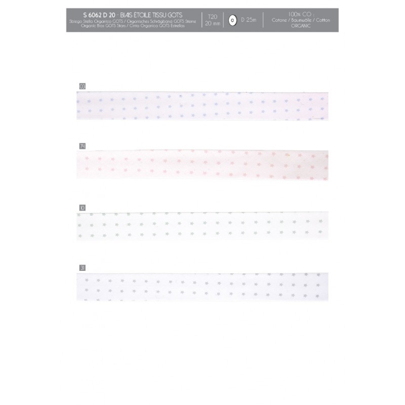 Stephanoise S6062 - BIAIS ETOILE TISSU GOTS