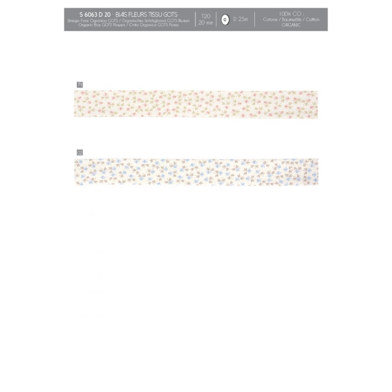 Stephanoise S6063 - BIAIS FLEURS TISSU GOTS
