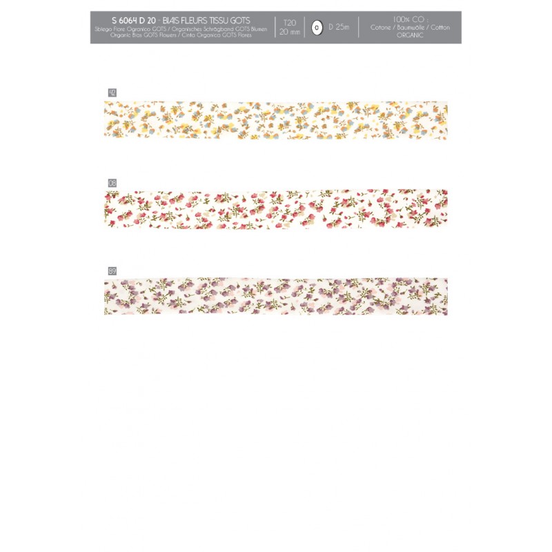 Stephanoise S6064 - BIAIS FLEURS TISSU GOTS