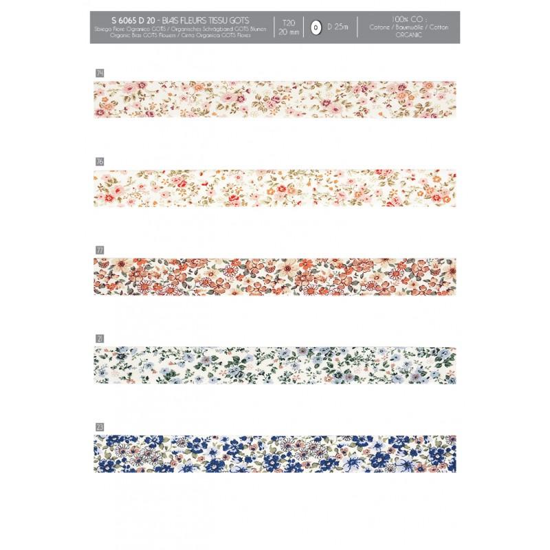 Stephanoise S6065 - BIAIS FLEURS TISSU GOTS