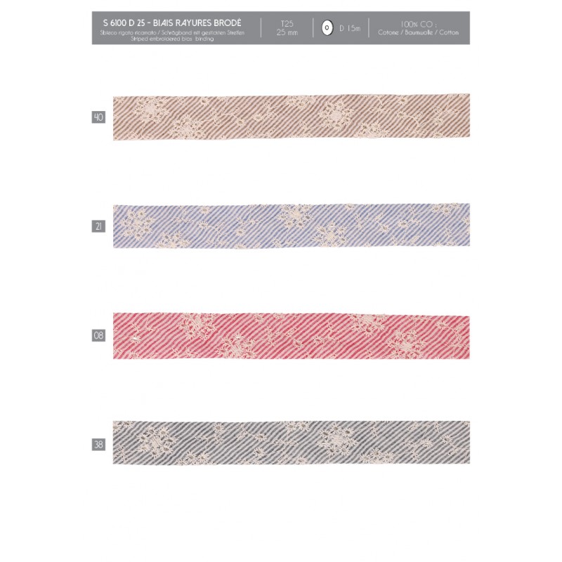 Stephanoise S6100 - BIAIS RAYURES BRODE