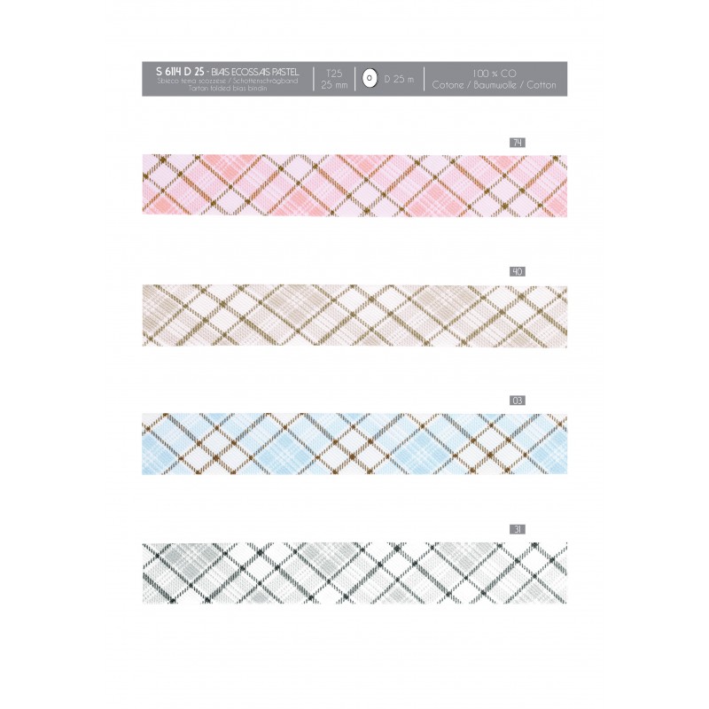 Stephanoise S6114 - BIAIS ECOSSAIS PASTEL