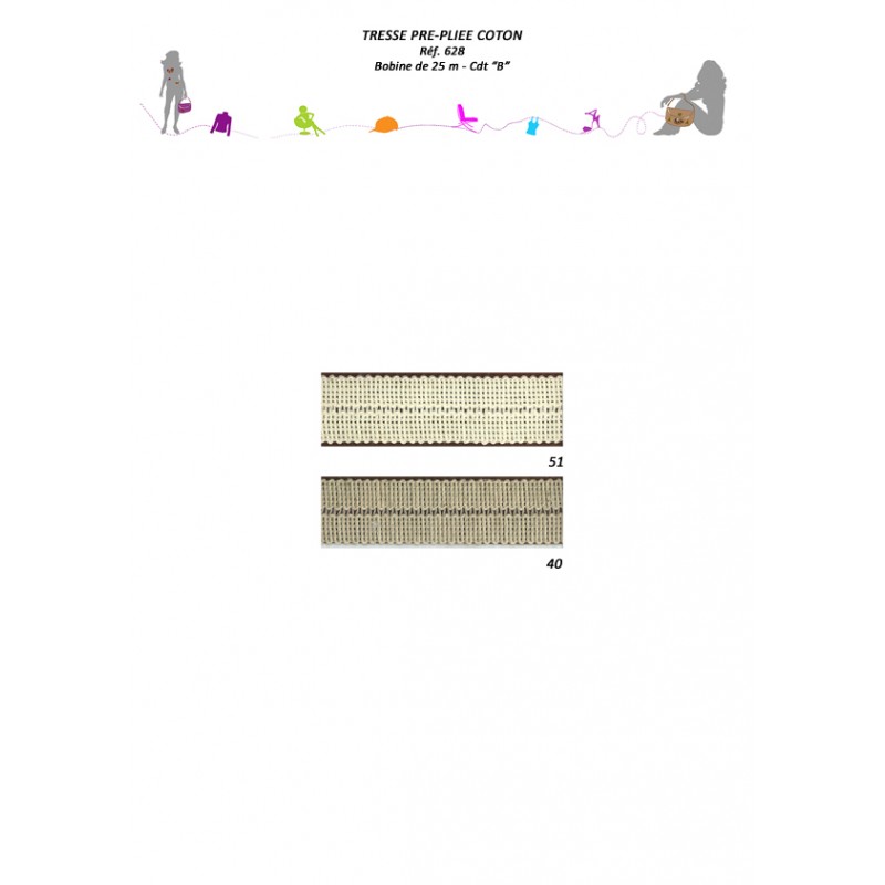 Stephanoise S628 - TRESSE PRE PLIEE COTON