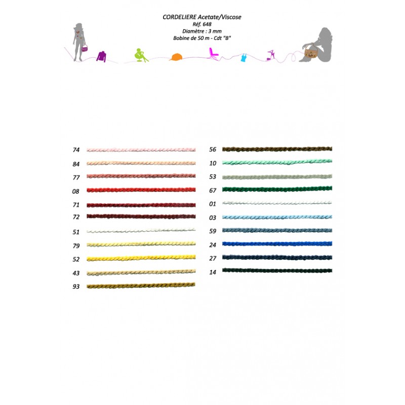 Stephanoise S648 - CORDELIERE ACETATE/VISCOSE 3MM