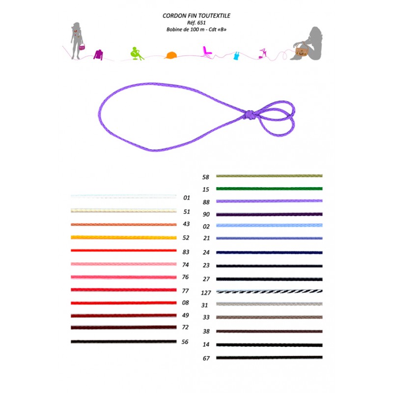 Stephanoise S651 - CORDON FIN TOUTEXTILE 1MM